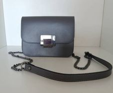 Leather Grey Crossbody Bag