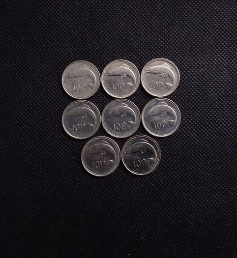 Ireland/Eire : 10p Decimal Coins - Small Size , Full Coin Set - Circulated