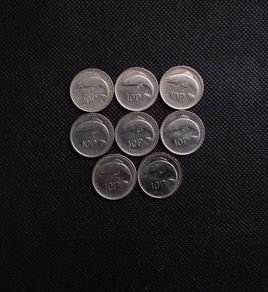 Ireland/Eire : 10p Decimal Coins - Small Size , Full Coin Set - Circulated