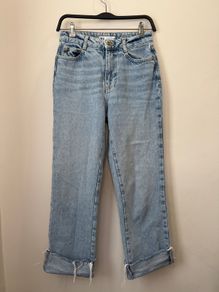 ZARA Cropped High Waist Jeans Blue Size 8!