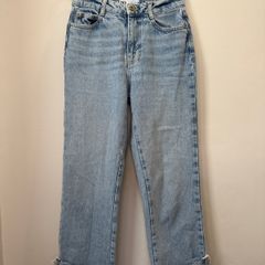 ZARA Cropped High Waist Jeans Blue Size 8!