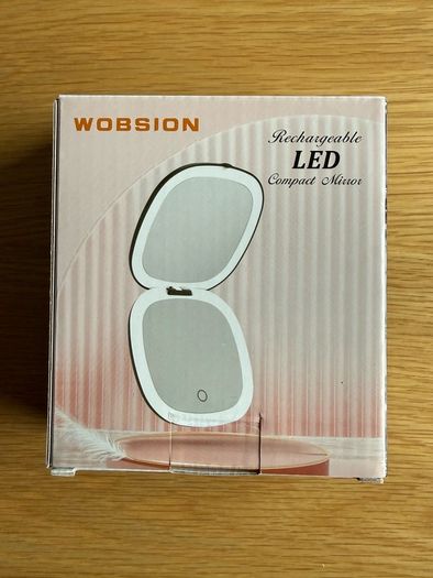 Brand new travel mirror with LED light, rechargeable