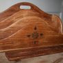 Vintage Letter Holder Handmade Wooden Paper Rack with Moorish Brass Inlays Office Desk Organiser 12" x 4" H-7" Image 6