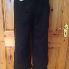 BNWT Size 8 Black Linen Capri Trousers