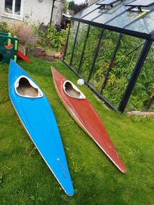 Pair of fibreglass kayaks