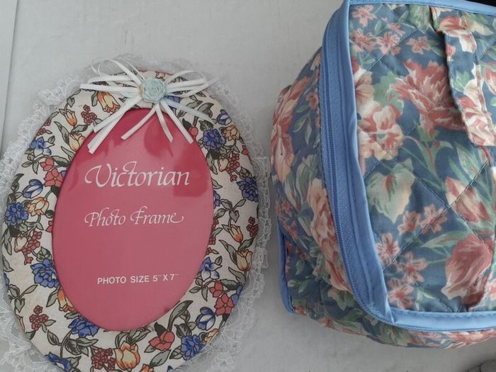 Victorian photo frame and new make up bag