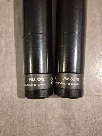 Pair TOA WM-5270 D02 Handheld Wireless Microphones - 837-865 MHz UHF