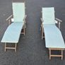 solid wood teak sunlounger / deck chair Image 4