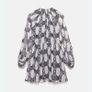 Mint Velvet Grey Abstract Print Flared Mini Dress Size M Image 4