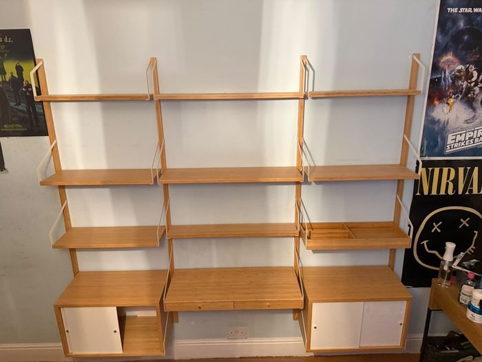 IKEA SVALNAS Bamboo Wall Shelving System