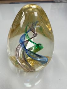 Reduced Fabulous vintage hand blown glass paperweight