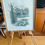 BY, F. Massa, Set Of 3 Vintage Framed watercoulored Drawings Prints Countryside Image 10