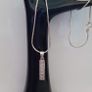 Sterling Silver Bar Drop Pendant Necklace Image 2