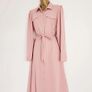 Dorothy Perkins Salmon Pink Button Crepe Belted Shirt Dress Image 6