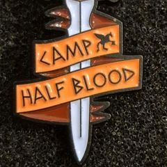 Camp half blood,  pin back badge.