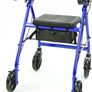 4 Wheel Rollator Walker Folding Aluminium Walking Aid with Seat Bag Brakes Image 6