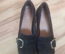 Clarks black suede shoes