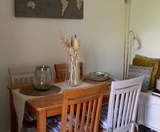 Small rectangular dining table and chairs