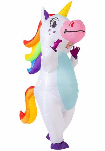 Inflatable Costume Unicorn Full Body Unicorn Air Blow-up Deluxe Halloween Costume - Adult Size (MULTIPLE COLOURS)