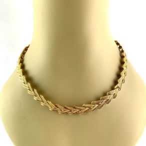 Mid century gold tone costume necklace