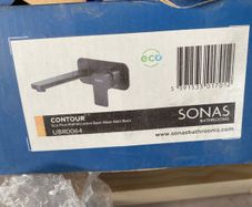 Wall mounted Matt black bathroom tap