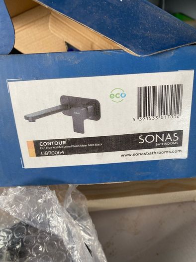 Wall mounted Matt black bathroom tap