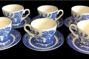 Vintage English Ironstone "Old Willow" Tea Set