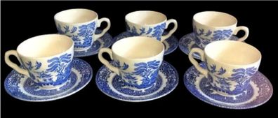 Vintage English Ironstone "Old Willow" Tea Set