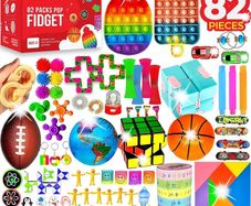 NEW SALE | Toys Pack, 82 PCS Party Favors Set Gifts for Kids Adults Autism Stress Relief Stocking Stuffers Sensory Pop It Autistic Bulk Boys Girls Pinata Filler Goodie Bag