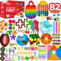NEW SALE | Toys Pack, 82 PCS Party Favors Set Gifts for Kids Adults Autism Stress Relief Stocking Stuffers Sensory Pop It Autistic Bulk Boys Girls Pinata Filler Goodie Bag