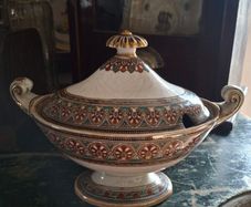 Rare 1860s Victorian Ironstone Sauce Tureen & Lid