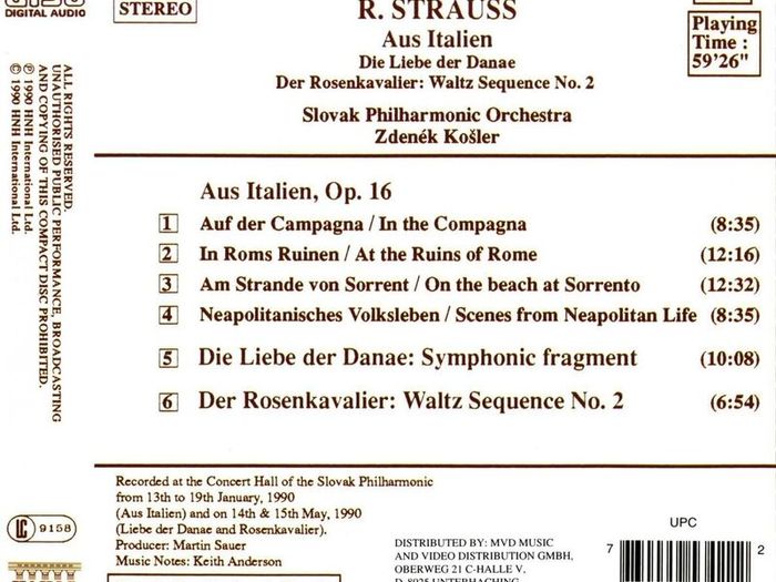 R. Strauss. Aus Italien. CD. Free Postage!