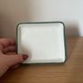 Ceramic White/Green Small Tray / Ring holder Image 3