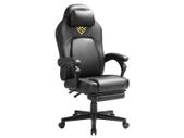 Gaming Chair High Quality Height-Adjustable with Footrest and Pillow Ink Black