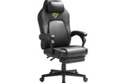 Gaming Chair High Quality Height-Adjustable with Footrest and Pillow Ink Black