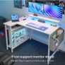 L Shaped Gaming Desk with LED Lights & Power Outlets, 120 x 80cm Corner Computer Image 3