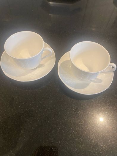 Wedgwood strawberry and vine cups and saucers