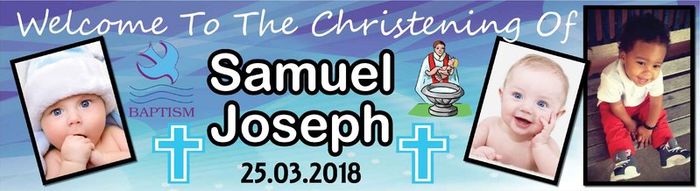 Personalized Christening Party Banner with photos
