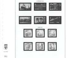 2012 & 13 Alderney Lindner-T Illustrated 18-ring hingeless album pages. Pages 49-56. These are new and have never been used. 8 pages