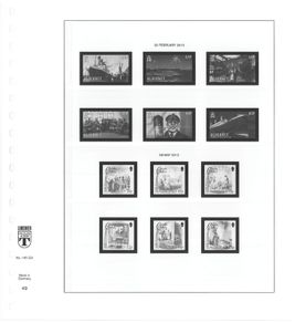 2012 & 13 Alderney Lindner-T Illustrated 18-ring hingeless album pages. Pages 49-56. These are new and have never been used. 8 pages