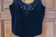 Ladies Black Velvet Top Size 12