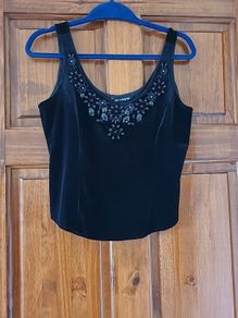 Ladies Black Velvet Top Size 12