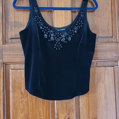 Ladies Black Velvet Top Size 12