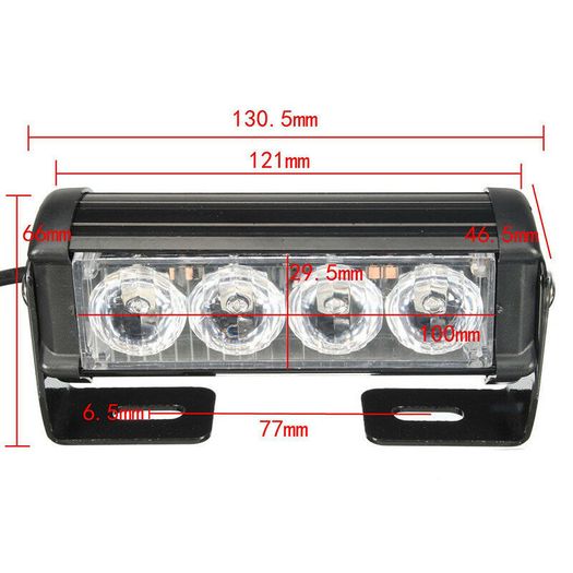 2x 12V 4LED Amber Recovery Strobe Car Van Roof Gille Truck Flashing Emergency Grille Bar Lights Switch
