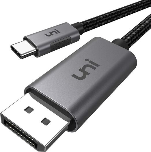 uni USB C to DisplayPort Cable (4K@60Hz, 2K@165Hz), Sturdy Aluminum USB Type C Thunderbolt 3/4 to DP Cable Compatible for iPhone 15 Pro Max, MacBook Pro/Air, iPad Pro, iMac, XPS, S23 etc. 1.8m.