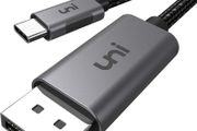 uni USB C to DisplayPort Cable (4K@60Hz, 2K@165Hz), Sturdy Aluminum USB Type C Thunderbolt 3/4 to DP Cable Compatible for iPhone 15 Pro Max, MacBook Pro/Air, iPad Pro, iMac, XPS, S23 etc. 1.8m.
