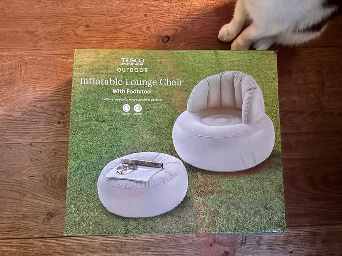 Inflatable chair and footstool