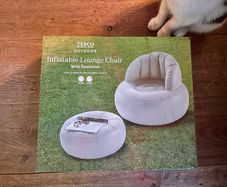 Inflatable chair and footstool