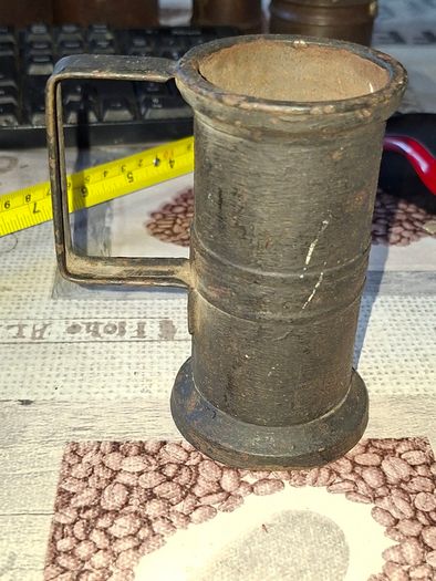 Rare 13 Piece Lot of Antique Chavagnat Tin Measuring Demi-Litre from Paris, France, dating  approximately 1800s.