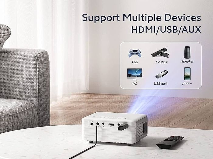 Mini Projector, 5000 Lumens AKIYO O1 LED Portable Projector, Support HD 1080P, 15 Keystone, 25% Zoom, Kids Gifts, Compatible with iOS/Android/Tablet/PC/TV Stick/USB/DVD/Game Console with Tripod (FREE SHIPPING)